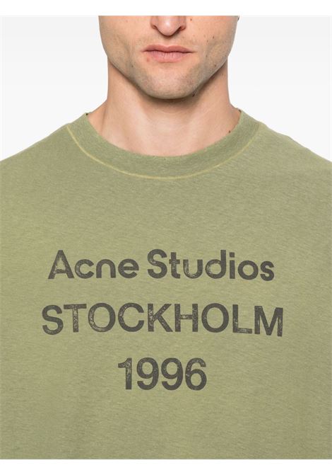 t-shirt logo relaxed fit unisex verde oliva ACNE STUDIOS | CL0196AB7